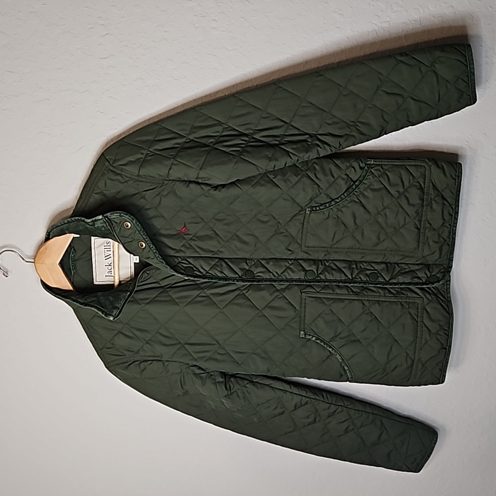 Jack Wills green jacket with corduroy trim, size XS